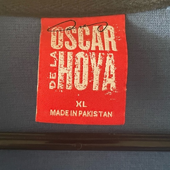 Oscar De La Hoya full zip sweater blue size XL cotton polyester Boxing Champ - Picture 4 of 10